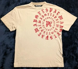 Palm Angels Men's Vertigo Cream Ivory Beige Off White T-Shirt Size Medium - Picture 1 of 10