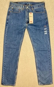 Levis 505 Jeans Herren 34x34 Blau Straight Leg Regular Fit 100% Baumwolle NEU Neu mit Etikett - Bild 1 von 19