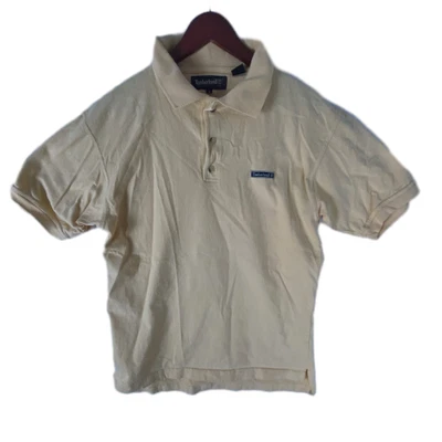 Timberland Weathergear Polo Shirt Mens Small Beige Cotton Short Sleeve Pullover - Image 1 of 4