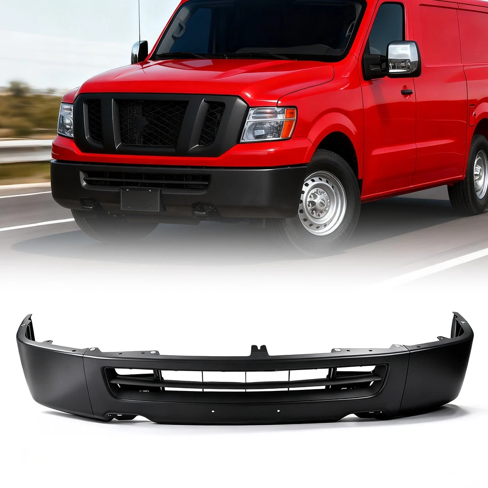 Черный окрашиваемый стальной передний бампер для Nissan NV1500 NV2500 NV3500 2012-2021 годов выпуска - Изображение 1 из 4