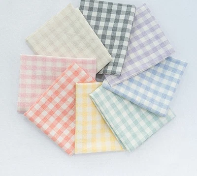 45cm x 26cm Cotton Gingham Check  Precuts Bundle 8pcs Quilting Patchwork Sewing - Image 1 of 4
