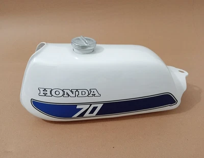 Honda ATC70 Steel White Painted Gas Fuel Petrol Tank Model 1978-1985 with Cap - Image 1 of 4