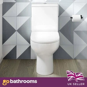 Close Coupled Short Projection Toilet Bathroom Pan Cistern Soft Close Seat - Picture 1 of 7