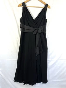 CHAPS Ralph Lauren kleines schwarzes Kleid Größe 8 Träger Schleife an der Taille - Bild 1 von 19
