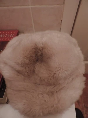 Stylish Faux Fur Cream Ladies  Silk Lined Brimmed Hat. - Image 1 of 3