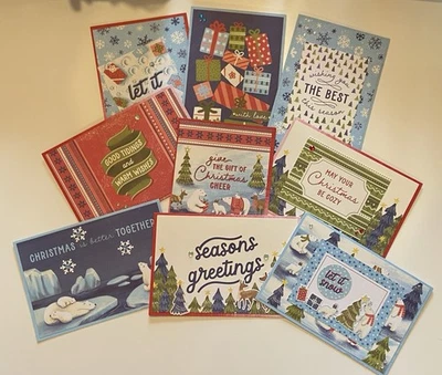 Set Of 9 “Beary Christmas” Stampin Up-Handmade Christmas Cards+Bonus Pen! Set B - Image 1 of 4