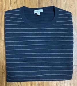 NWOT Peter Millar Crown Cotton Wool Crewneck Sweater Navy/Grey XXL $248 - Picture 1 of 6