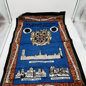 Sir Winston Churchill 1874-1965 Ulster Tea Towel Made in Ireland All Pure Linen - Picture 1 of 4