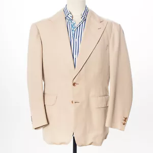 TOBIAS ENK Sport Mantel Bespoke Beige Spitzes Revers Blazer Danish Vintage - Bild 1 von 6