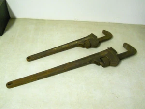 Vintage Ridgid Plumbers Pipe Wrench 18 & 24 Railroad Monkey Wrench - Bild 1 von 6