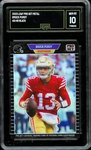 2023 Leaf Pro Set Metal BLACK REFRACTOR HOLO /49 Rookie Brock Purdy ~ GMA 10 - Picture 1 of 2