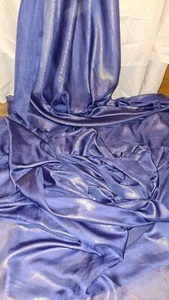 1M ROYAL BLUE / GOLD SHIMMER DRESS CHIFFON FABRIC 58" WIDE - Picture 1 of 5