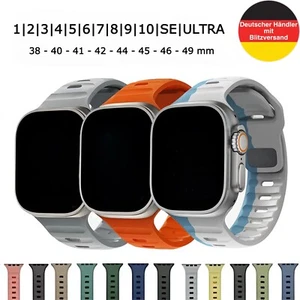 Pasek do zegarka silikonowy do Apple Watch Series 1-6 7 8 9 10 SE ULTRA Sport iWatch - Zdjęcie 1 z 40