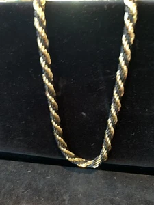 Trifari Gold And Black Rope Statement Twist Necklace for Women Vintage Jewelry  - Picture 1 of 11