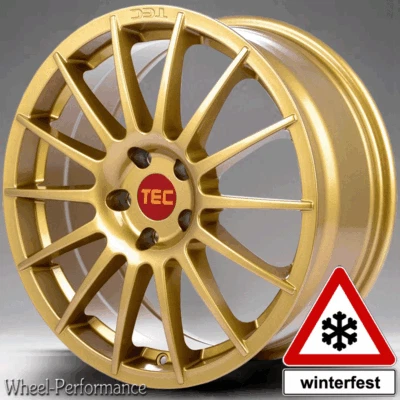 17 Zoll T7 Alufelgen 7x17 4x100 ET42 in gold für Dacia Lada Nissan Renault Smart - Bild 1 von 4