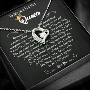 To My Smokin Hot Queen Crown Necklace Gift For Wife Soulmate Valentines Day Gift - Picture 1 of 7