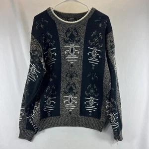 Expressions Vintage Mens Multicolor Patterned Crewneck Long Sleeve Sweater Sz M - Picture 1 of 21