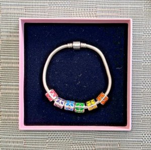 Authentic PANDORA "Bracelet & Charms" - Flowers Theme, Lot of 7 - Free Ship - Picture 1 of 11