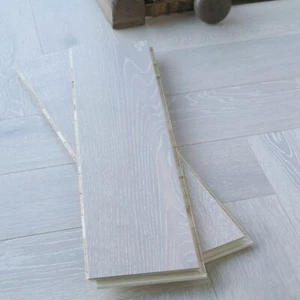 2Ft Polar White Washed Herringbone Engineered Oak Parquet Silver Snow Click EC13 - Picture 1 of 12