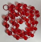 Necklace, Natural Red Glass Crystals Stone Beads and red wire, in 2 styles