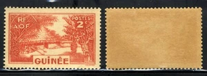 1938 Französisch Guinea #128 2 Centimes Zinnoberrot GUINEA VILLAGE POSTFRISCH OG - Bild 1 von 1