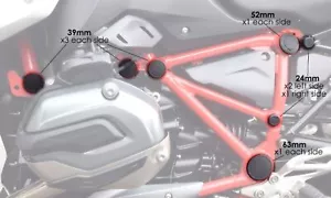 Kit tappi telaio PYRAMID in ABS BMW R 1200/1250 R/RS '15-'23 BLACK - Picture 1 of 1