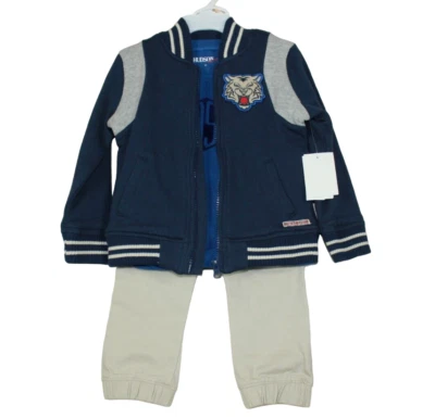 Hudson Kids Outfit Navy Tiger 3-Piece Set Pants Sweatshirt Fall Boys 2T 4T NWT - Image 1 of 4