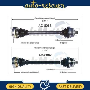 TrakMotive Front Left Front Right CV Axle Shaft 2x for 2001 till 2001 Audi A4 - Picture 1 of 3