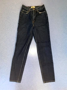 Y2K 2009 / AMERICAN APPAREL DARK BLUE HIGH WAISTED JEANS - SIZE 28 - MADE IN USA - Picture 1 of 4