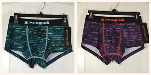 NWT MEN'S PAPI MICROFIBER TRUNK AQUA GLITCH RED GLITCH UNDERWEAR SZ S - Picture 1 of 11