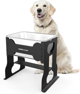 2,4 Gallonen erhöhter großer Hund Wassernapf, 14" erhöhter Edelstahlnapf mit St - Bild 1 von 12