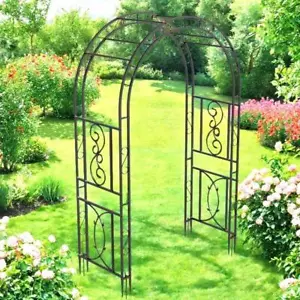 Rosenbogen RankHILFE Metall Kletterhilfe Rosenspalier Gartenbogen Torbogen 215cm - Bild 1 von 18