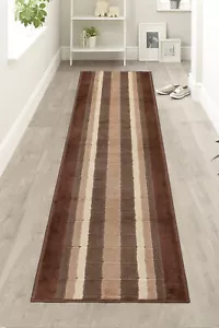 Tappeto runner lavabile marrone design quadrato misura personalizzata - Foto 1 di 3
