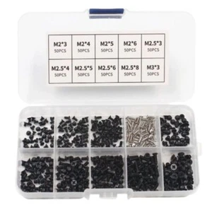500Pcs M2 M2.5 M3 RC Screw Box Kit Carbon Steel Hard Drive Screws  Laptop - Afbeelding 1 van 12