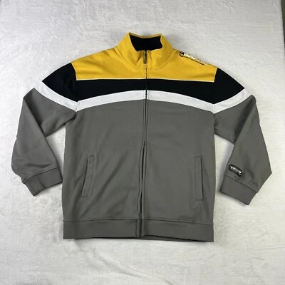 Chaqueta deportiva ECKO Unltd para hombre talla 2XL gris/amarilla logotipo vintage Y2K holgada Foto 1 de 4
