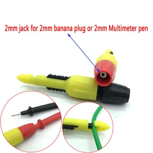 2 Stück KFZ Prüfhaken Clip Draht Piercing Pannensonde mit 2 mm Klinkenbuchse - Bild 1 von 12