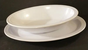 Adcraft Heavy Duty Melamine 10" Oval Vegetable Serving Bowl + 11 3/4 " Platter - Picture 1 of 4