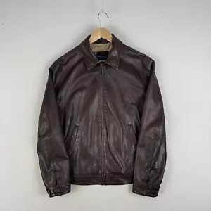 Daniel Cremieux Brown Lambskin Leather Jacket Bomber Flight A2 Collared Men’s M - Picture 1 of 6