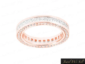 2.50Ct Princess Cut Diamond Anniversary Eternity Band Ring Solid 14k Gold G SI1 - Picture 1 of 8