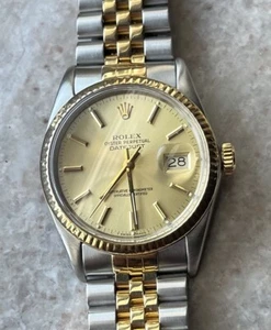 1986 Rolex Datejust 16013 18K and Stainless 36mm With Champagne Dial - Picture 1 of 11