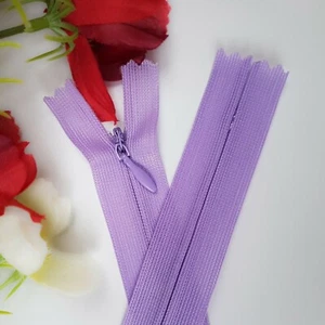 3x Nylon Reißverschluss Nahtverdeckt 18mm, Verdeckter Nicht teilbar Lila - Imagen 1 de 2