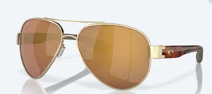 Costa Del Mar South Point Sunglasses Brushed Gold Gold Mirror 580g Glass - Picture 1 of 1
