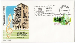 España 1986 FDC Michel 2719 Edifil 2841 Religious Music Week. Cuenca - Imagen 1 de 1