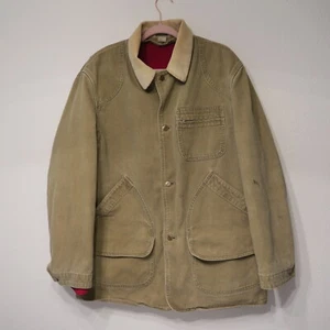Giacca cappotto vintage LL Bean uomo fodera lana fienile lavoro anatra cotone grande T - Foto 1 di 12
