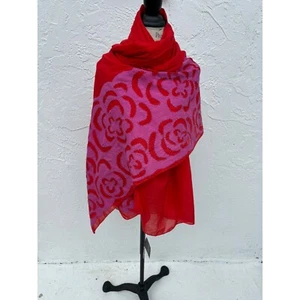 Bufanda roja Alfa Pareo Antik Batik para mujer talla 40"x70" - Imagen 1 de 13