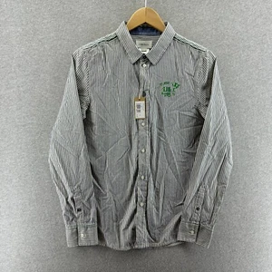 Diesel Womens Shirt XL Blue White Striped Button Up Embroidered Caixi NWT - Picture 1 of 12