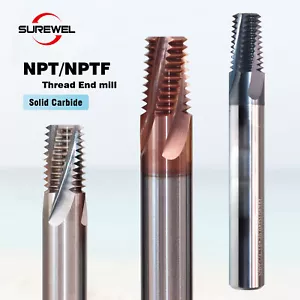 HRC65 Carbide NPT Full Teeth Thread Milling Cutter tools Machining For Steel - Picture 1 of 11