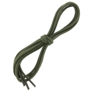 Les Lacets Français. Lacets ronds et épais. 3mm, Coton. Vert armée. -