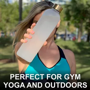 1L Sport Water Bottle Motivational Gym Leakproof Drinking Bottles Cup Time maker - Picture 1 of 22
