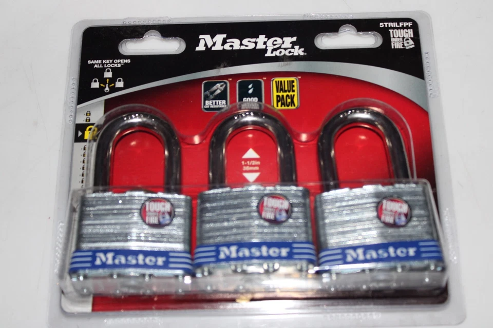 MASTER PADLOCKS 5TRILFPF Laminated Steel 1.5” Extra Long Shackle Sealed - Image 1 of 1